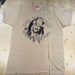 Vintage 80s Doc Dockery & The August Moon Band Single Stitch T Shirt Mens L USA
